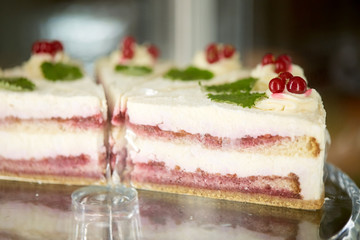 pieces of cake on stand