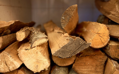 close up of firewood