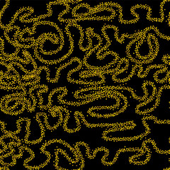 Seamless halftone gold pattern. Abstract vector colored round dots background. Halftone metal particles.