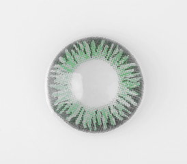 Color contact lens on white background