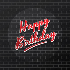 happy birthday brick theme background vector art