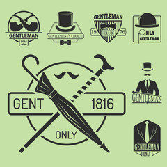 Vintage style design hipster gentleman vector illustration badge design mustache element.