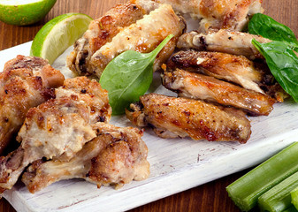 Chicken wings with celery