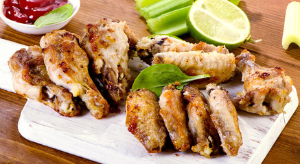 Chicken wings with celery