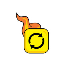 hot flame icon button theme vector art