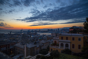 GENOA (GENOVA), ITALY,  JANUARY, 24, 2017 - View of the port at night of Genoa (Genova), Italy