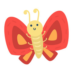 Colorful butterfly with abstract decorative pattern vector graphic summer free fly present silhouette.