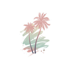 Hand drawn palm trees