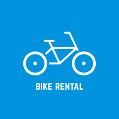 simple white bike rental icon