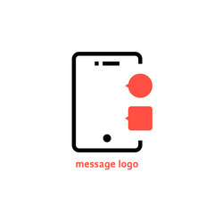 message logo with outline phone