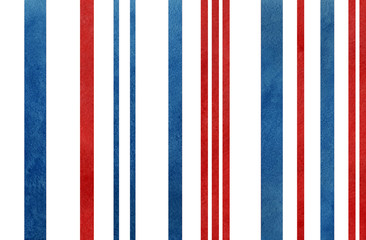Watercolor dark blue and red striped background.