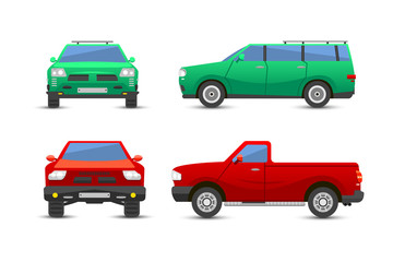 Fototapeta premium Flat car vehicle type design sign technology style vector generic classic business illustration isolated.