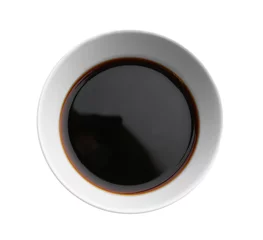 Poster Bowl with tasty soy sauce on white background © Africa Studio