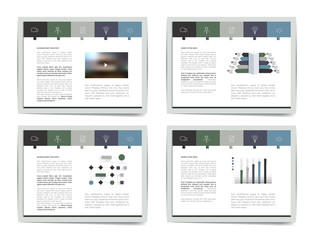 4 presentation business templates. Infographics for leaflet, poster, slide, magazine, book, brochure, website, print.