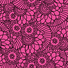 Seamless pattern abstract flowers.