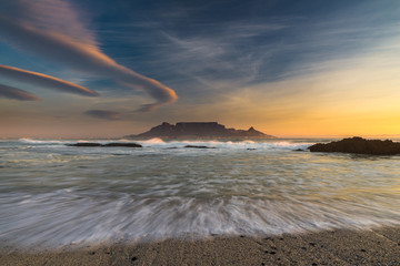 Table Mountain beach sunset