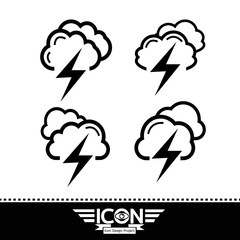 cloud with thunder icon