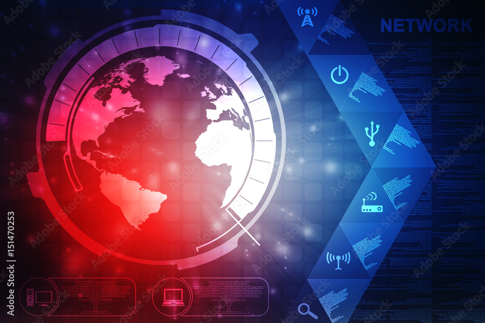 Poster 2d rendering abstract world concept