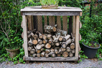 Chopped wood background. Wood industry.