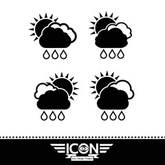 cloud rain sun icon