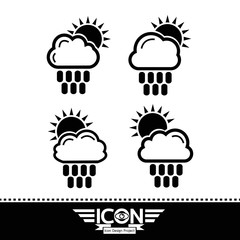 cloud rain sun icon