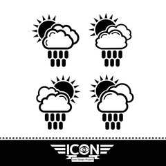 cloud rain sun icon