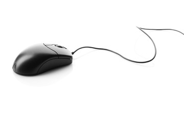Modern computer mouse on white background