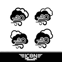 Obraz premium cloud with wind icon