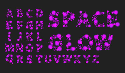 Font space alphabet typeface script with minimal design typographic modern graphic vector illustration.