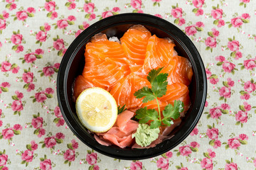 japanese food Mix Sashimi Chirashi Rice Bowl
