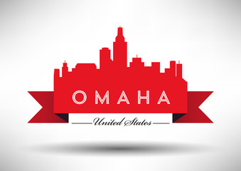 Vector Graphic Design of Omaha City Skyline - obrazy, fototapety, plakaty