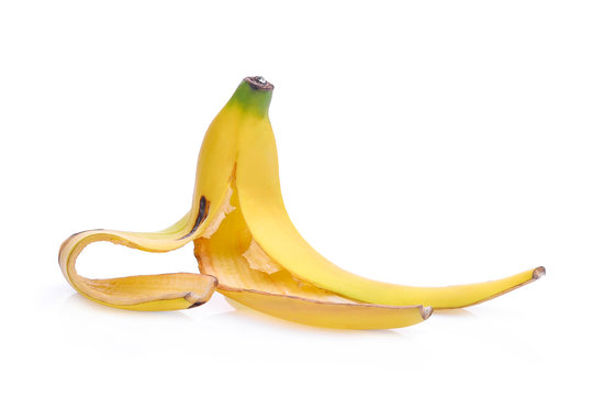 banana peeled isolated on white background