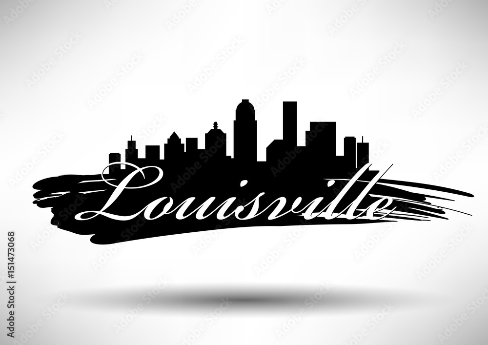 Wall mural vector graphic design of louisville city skyline