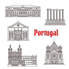 Architecture Portugal landmark vector buildings