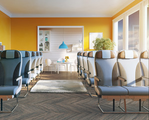 business class seats in the room