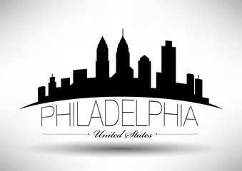 Fototapeta premium Vector Graphic Design of Philadelphia City Skyline