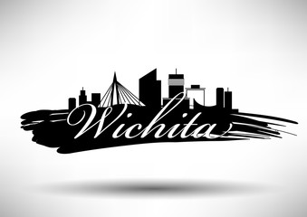 Obraz premium Vector Graphic Design of Wichita City Skyline