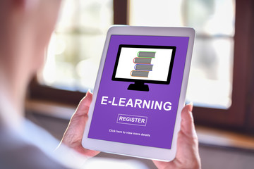 E-learning concept on a tablet