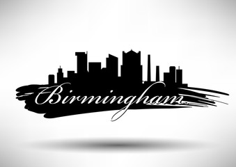 Fototapeta na wymiar Vector Graphic Design of Birmingham City Skyline