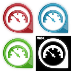 ikona w okręgu ze strzałką i blaskiem zestaw