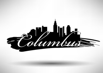 Fototapeta na wymiar Vector Graphic Design of Columbus City Skyline
