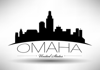 Vector Graphic Design of Omaha City Skyline