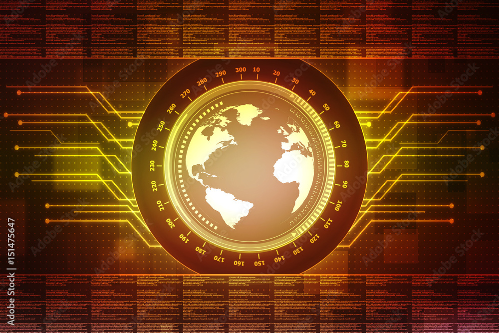 Poster 2d rendering abstract world concept