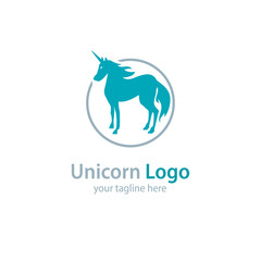 Logo with a unicorn on a white background