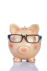 Piggybank with glasses
