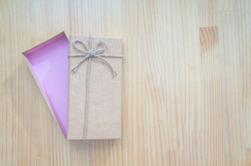 Open the gift box with brown.