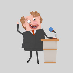 Politician giving a meeting 
Easy combine! Custom 3d illustration contact me!