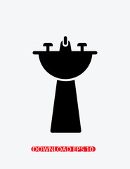 Bathroom sink icon, Vector