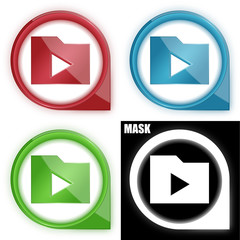 ikona w okręgu ze strzałką i blaskiem zestaw