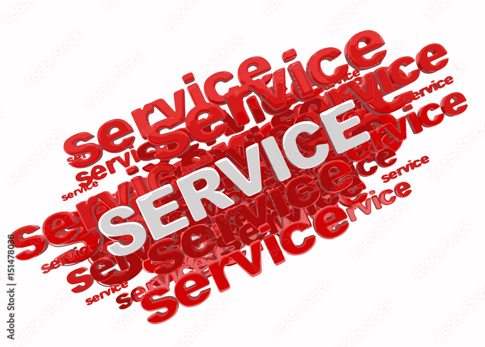 Poster word service. image with clipping path